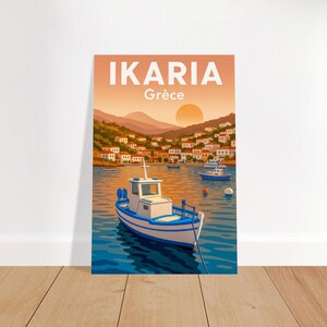 Evdilos Port Poster - Serene Ambiance of Ikaria - Premium Matte Kunstdruck