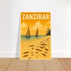 Voyage sur la Légendaire Île de Zanzibar - Poster Premium Mat - Décor Écologique Unique