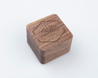 Wooden Wedding Ring Box Custom Engraved Engagement Ring Box