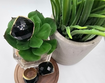 Black and Gold Statement Ring