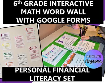 Interactieve Woordmuur Middelbare School Financiële Geletterdheid 27 Kaarten Printbaar en Digitaal