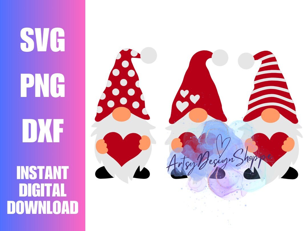 Valentine's Day Gnomes SVG PNG DXF, Cricut Svg File - Etsy