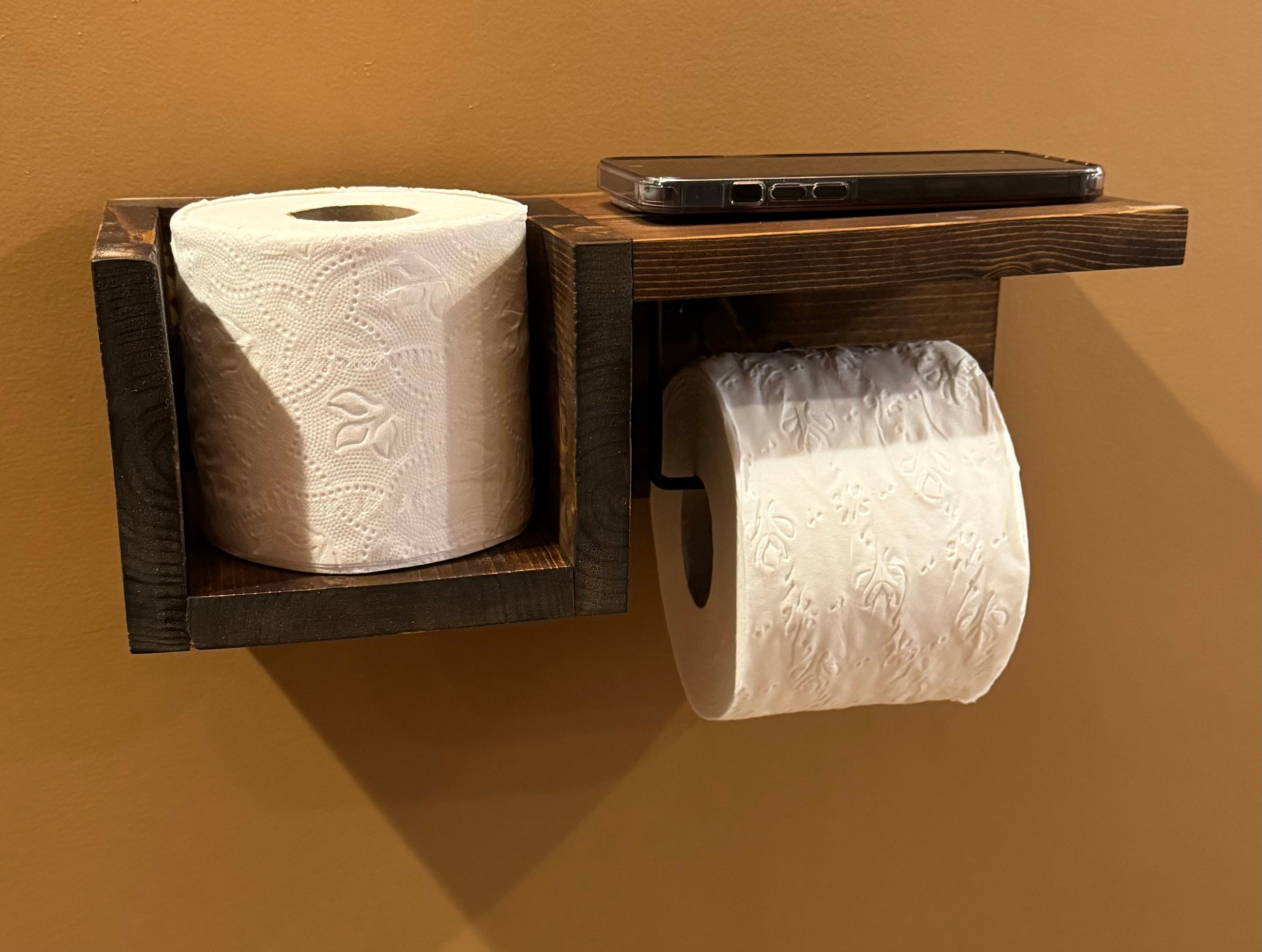 BROOKSTONE, Trending Black Toilet Paper Holder, Freestanding