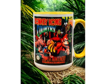 Donkey Kong Country SNES Mug: Retro Nintendo Gaming Coffee Cup