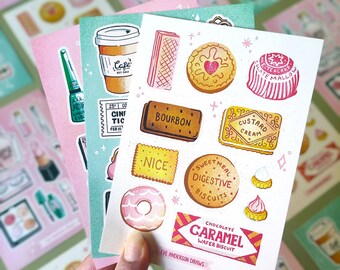 Mixed pack of three sticker sheets - A6 vinyl sticker sheets