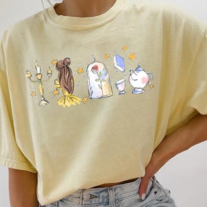 Watercolor Disney Belle Princess Shirt, Beauty and the Beast Tee, Tale as old as time, Girly aesthetic Disney Girls trip tee, Magic Kingdom