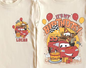 Lightning McQueen Birthday Shirt, Disney Cars Birthday Family T-Shirt, McQueen Birthday Boy Tee, Pixar Racing Birthday Sweatshirt
