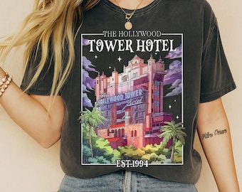 Vintage The Hollywood Tower Hotel Shirt, Disney Hollywood Studios Tee, WDW Disneyland Family Vacation 2025, Twilight Zone Tower of Terror