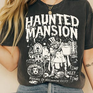Retro The Haunted Mansion Shirt, Disney Spooky Season Tee, Madam Leota & Hitchhiking Ghosts Halloween Family Shirt