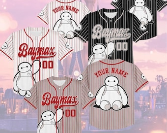 Personalized Baymax Baseball Jersey, Big Hero 6 Disney Shirt, Matching Trip Outfit Birthday Gift, Matching Family Shirt