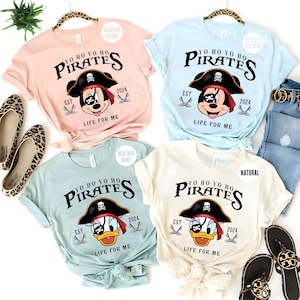 Disney Mickey and Friends Disney Pirate Shirt, Pirates of the Caribbean, Disney Family Cruise Trip Tee, Yo Ho Yo Ho A Pirate&#39;s Life for Me
