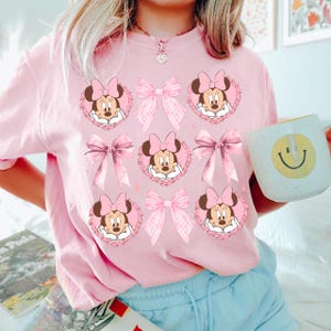 Disney Minnie Bow T-Shirt, Coquette Pink Bow Shirt, Minnie Mouse Shirt, Minnie Coquette Bow Shirt, Gift For Her