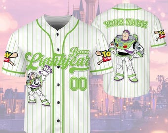 Personalized Buzz Lightyear Space Rangers Baseball Jersey, Disney Toy Story, Custom Kid Youth Adult Disney Jersey, Gift For Disney Fans