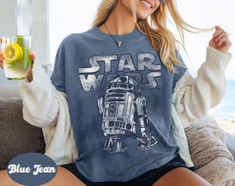 Retro Droid-Inspired Vintage Shirt, A New Hope Aesthetic Tee,  Disney Star Wars Shirts, Disney Family Shirts