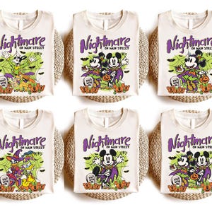 Retro Nightmare on Main Street Disney Halloween Shirt, Mickey&#39;s Not So Scary Halloween Party, Disneyland Halloween Shirt, Mickey Halloween