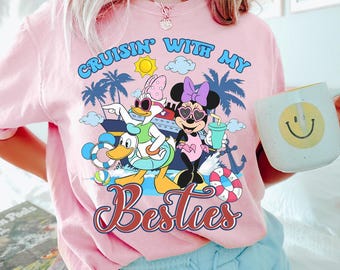 Disney Minnie Daisy Summer Shirt, Cruisin' With My Bestie Shirt, Summer Disney Girls Cruise 2025 Shirt, Disneyland Matching Group Shirt