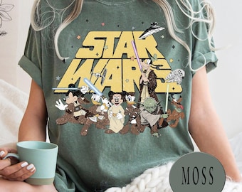 Vintage Disney Star Wars Shirt, Mickey & Friends Star Wars Tee, Disney World Shirt, Retro Star Wars Shirt, Star Wars Gift, Disney Theme Park