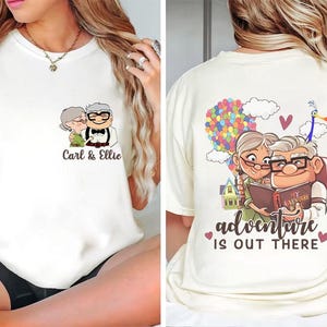 Custom Up Carl And Ellie Shirt, Disney Adventure Is Out There, Up Movie Gift, His Ellie Her Carl Couple, Balloon House Tee