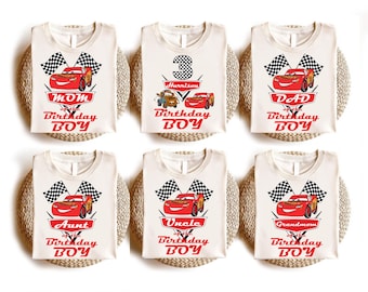 Lightning McQueen Birthday Shirt, Disney Cars Birthday Family T-Shirt, McQueen Birthday Boy Tee, Pixar Racing Birthday Sweatshirt