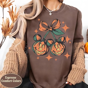 Retro Disney Pumpkin Mickey Shirt, Halloween Cherry Pumpkin Tee, Mickey Ghost Pumpkin Shirt, Halloween Mickey Head Tee, Halloween Trip Shirt