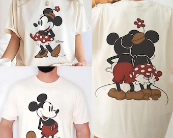 Retro Mickey and Minnie Couple Shirt, Classic Disney Matching Tee, Mouse Love Shirt, Disneyland Honeymoon T-shirt, Disney Couple Shirt