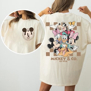 Vintage Mickey & Co Est 1928 Shirt, Mickey And Friends Shirt, Disney Family Vacation Checkered Shirt, Disneyland Shirts, Disney Trip Tee