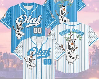 Custom Olaf Frozen Baseball Jersey, Custom Disney Olaf Shirt, Disneyland Frozen Baseball Team Outfit, Disney Matching Outfit