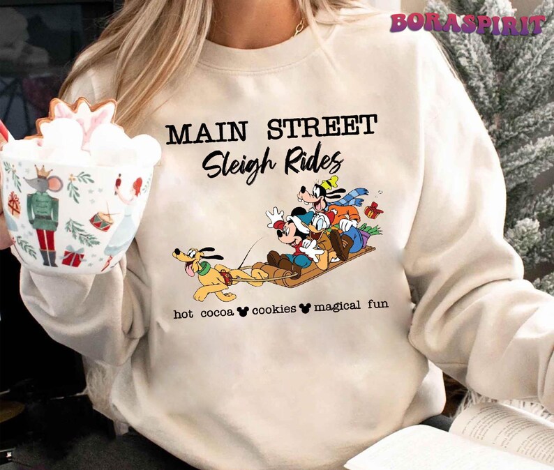 Main Street Sleigh Rides Christmas Shirts, Disneyland Christmas Shirt