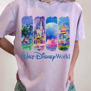 Retro Walt Disneyworld Watercolor Shirt, Vintage Disneyworld Shirt, Retro Disney Shirt, Magic Castle Shirt, Disney 2025 Trip