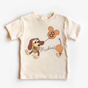 Personalized Name Age Disney Slinky Dog Birthday Shirt, Disney Birthday Boy Girl Tee, Toy Story Birthday Tee, Disney Family Birthday Tees