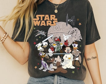 Vintage Disney Star Wars Shirt, Mickey & Friends Star Wars Tee, Disney World Shirt, Retro Star Wars Shirt, Star Wars Gift, Disney Theme Park