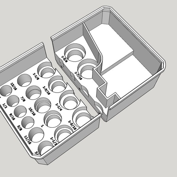 STL*** Milwaukee Packout Full size bin for impact socket set 49-66-7093 & M12 Impact Wrench DOWNLOAD ONLY***