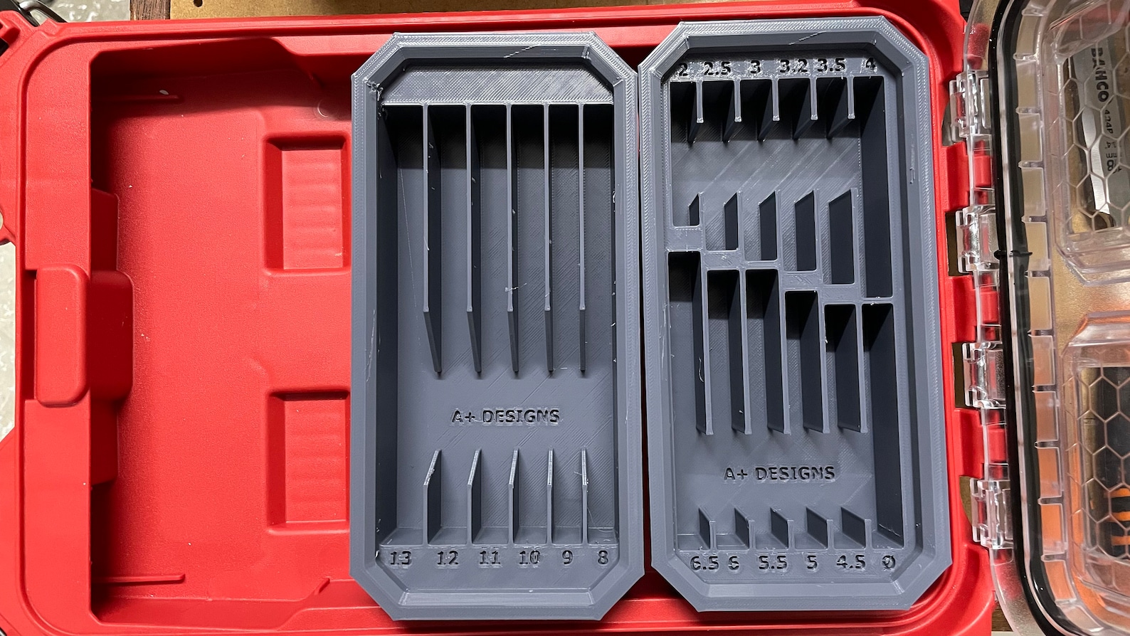 STL Milwaukee Packout Slim Bin Drill Bit Organisers 3 Pack, Drill Bits