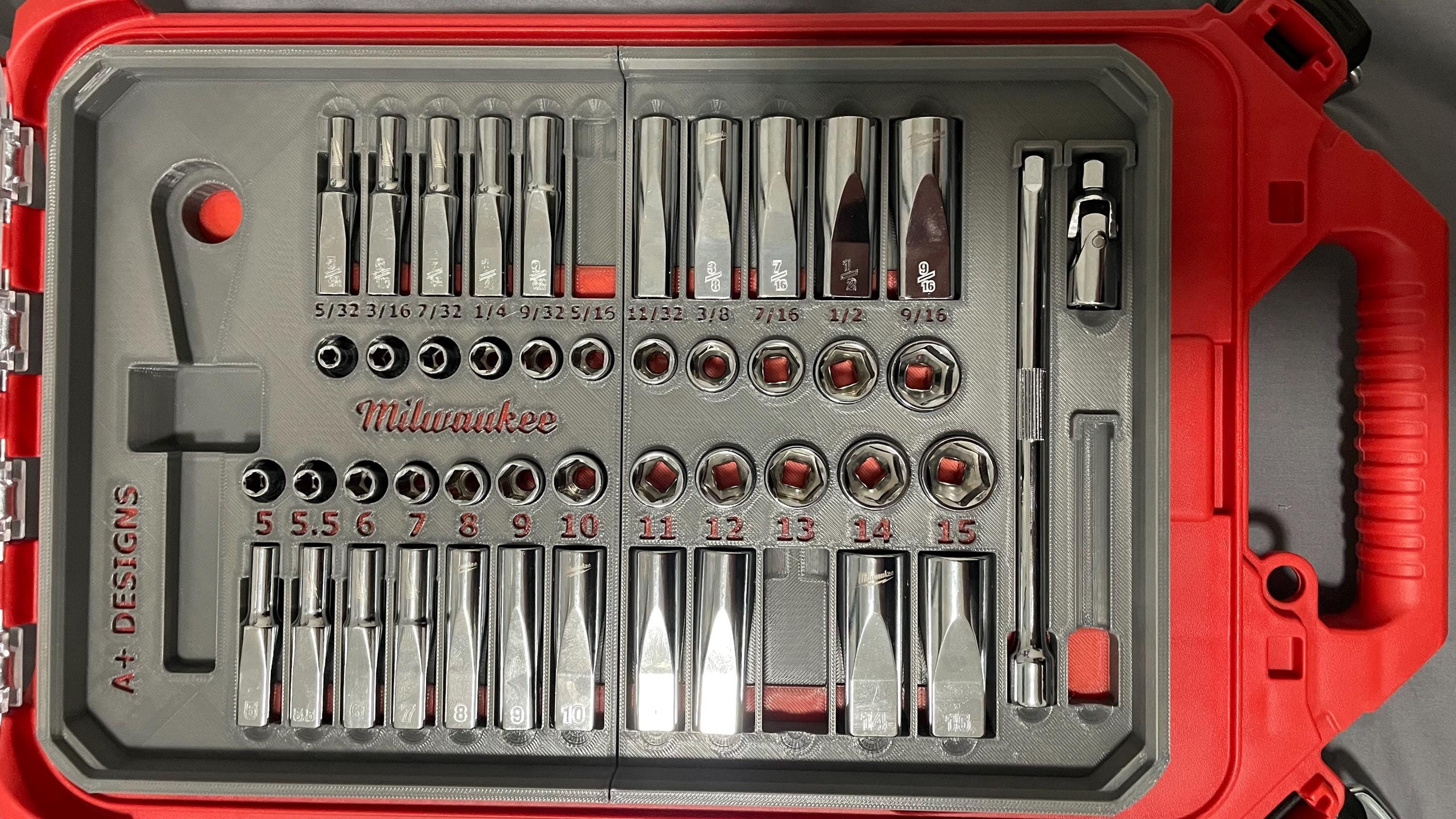 Socket Set Compatible Pack Out DIGITAL DOWNLOAD STL*** Milwaukee Compact Packout 1/4 Socket Set 48-22 ...