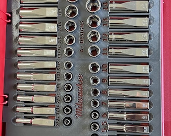 3D printed Milwaukee Drawer 1/4 socket set 48-22-9004 holder