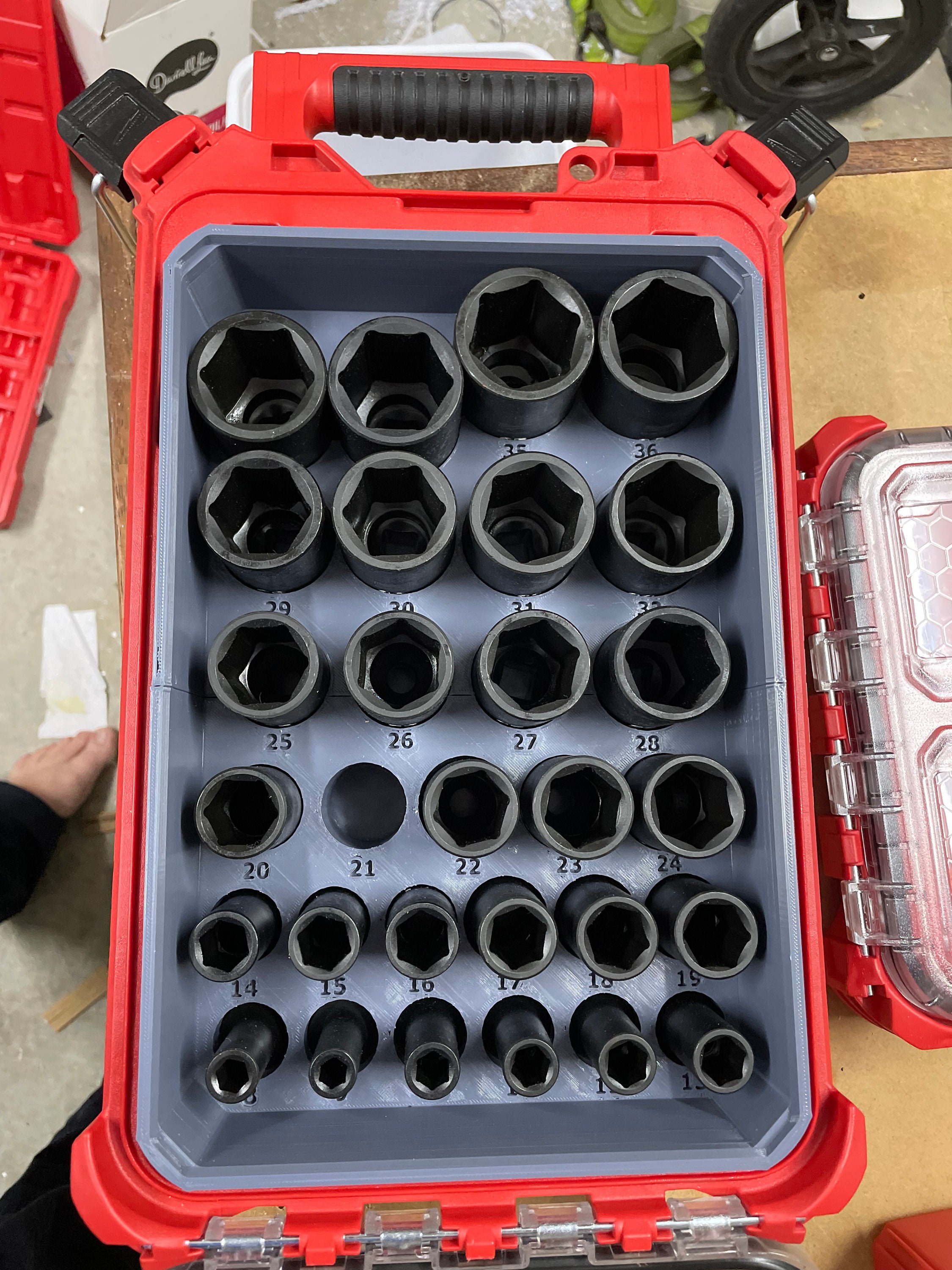 STL*** Milwaukee Packout Full Size Deep Impact Socket Storage Bin 49-66 ...