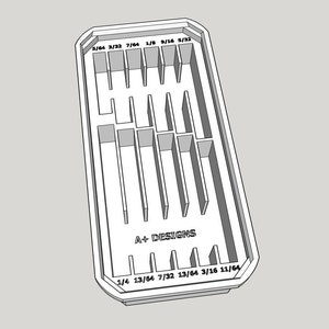 STL*** Milwaukee Packout Slim Bin Drill bit holder Small Imperial bits**STL ONLY**