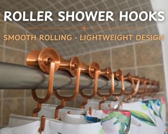 Roller Shower Curtain Hooks – Smooth Glide, Rust Free, Bathroom Upgrade, 3D Printed