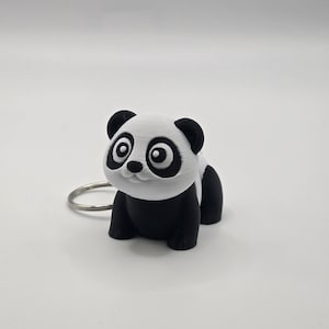 Cute Panda Keychain – Miniature Black and White Bear –Custom Zoo Animal Charm – Backpack Charm – Panda Lover Gift - 3D Printed Animal Charm