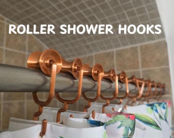 Roller Shower Curtain Hooks – Smooth Glide, Rust Free, Bathroom Upgrade, 3D Printed