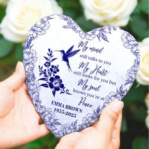 My Mind Still Talks To You-Gedenk-Gartenstein, Beileidgeschenk, Schiefer-Grabmarker, Erinnerung, Trauergeschenk, Verlust eines geliebten Menschen