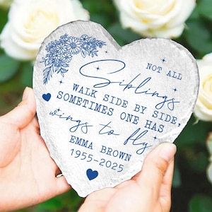 Presente personalizado de condolências pela perda de um irmão, pedra memorial pela perda de irmãos, placa memorial para irmão, presente memorial pela perda de irmãos