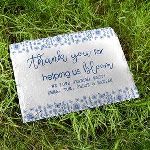 Grandma Gift Personalized Garden Stone - Mothers Day Gifts for Gardeners - Grandmas garden decor - Love Blooms Here for Mom - Gifts for Her