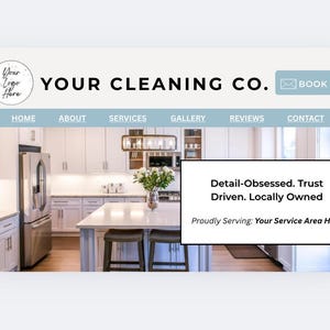 Modello modificabile per sito web di imprese di pulizie, Canva, servizio di pulizie, impresa di pulizie, pulizie domestiche, guida alle pulizie, Clean With Carly
