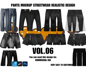 Clothing Mockup Pants Realistic 4k Streetwear Design Vol.06