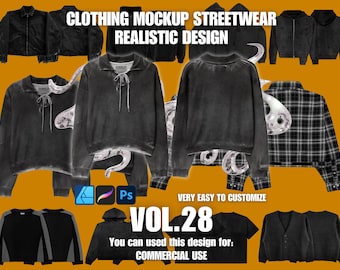 Kleidung Mockup Realistisches 4k Streetwear Design Vol.28