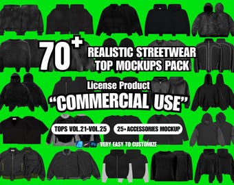 70+ Streetwear Clothing Mockup Pack Realistic 4k Front and Back Designs V5