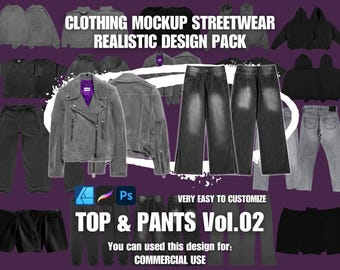 Clothing Mockup Realistic 4k Top and Pants Streetwear Design Vol.02