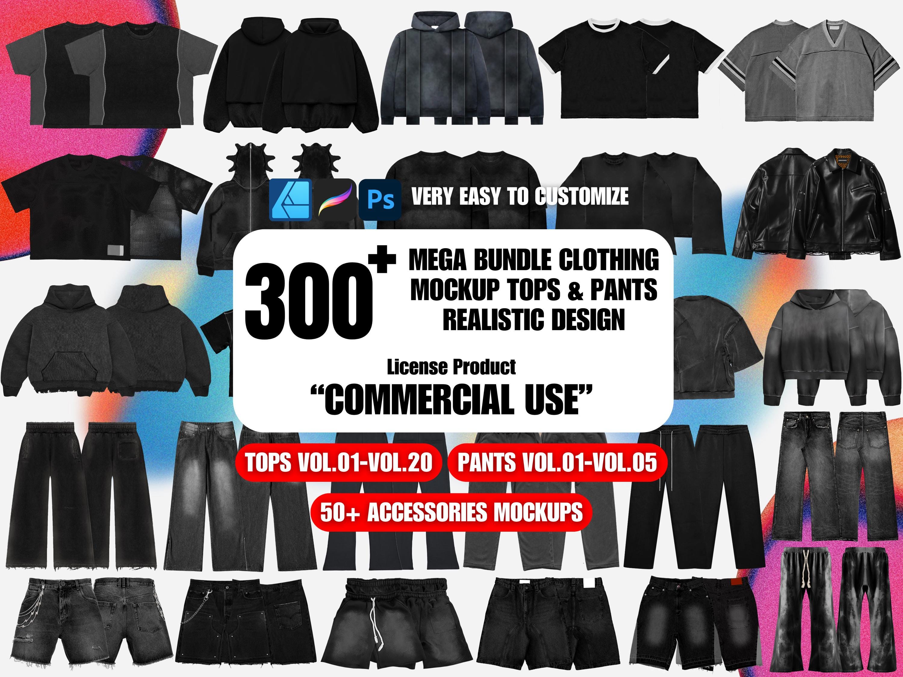 300+ megabundel kledingmodel Realistisch 4K streetwear-tops en broekontwerp, modemodel, kledingmodellen, Techpack streetwear-model