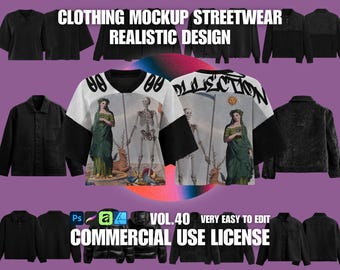 Kleidung Mockup Realistisches 4k Streetwear Design Vol.40